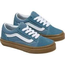 Vans Old Skool Shoe - Kids' -Outdoor Shoe Store BLUTRUWHI D1