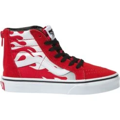 Vans Ferocious Flame Sk8-Hi Zip Shoe - Kids' -Outdoor Shoe Store FEFLRAREBL 1