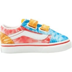 Vans Tie Dye Old Skool V Skate Shoe - Toddlers' -Outdoor Shoe Store TIDYBLMUTRWH